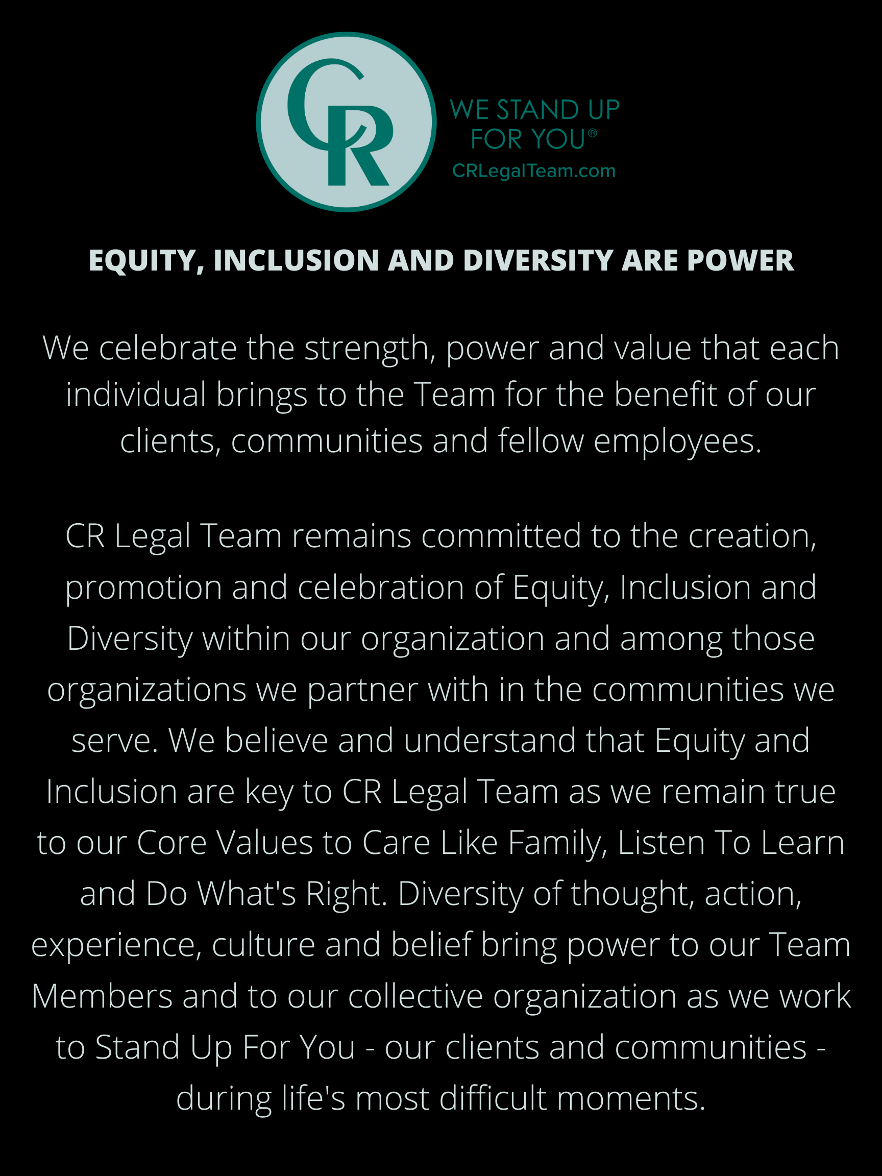 CR Equity, Inclusion and Diversity Statement