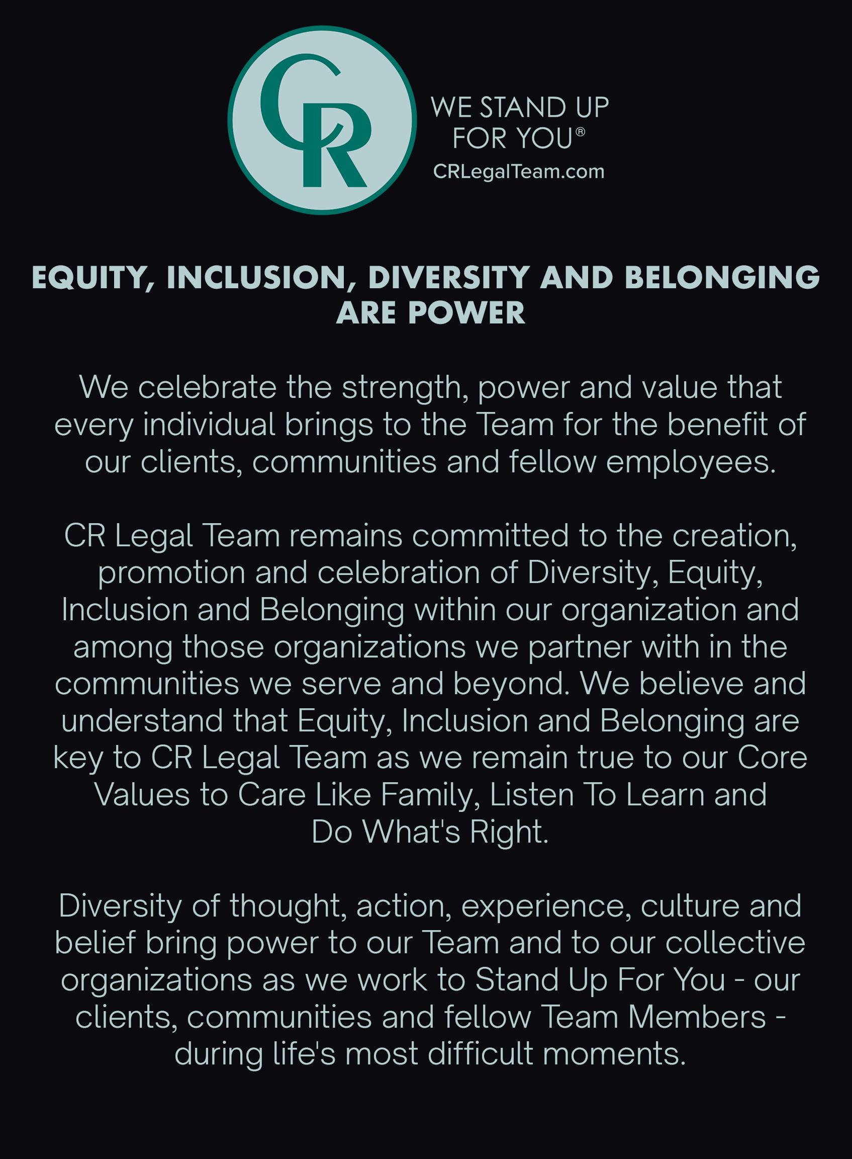 CR Equity, Inclusion and Diversity Statement