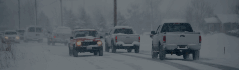 cars on icy road
