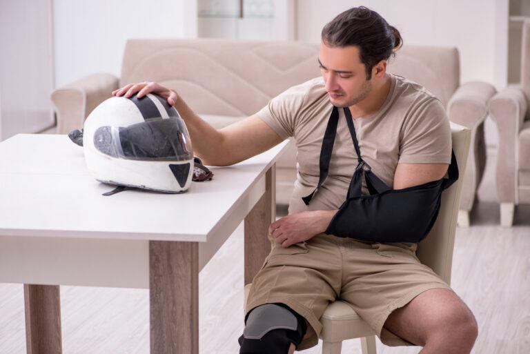 An injured person. Learn what you shouldn’t do after a motorcycle crash.