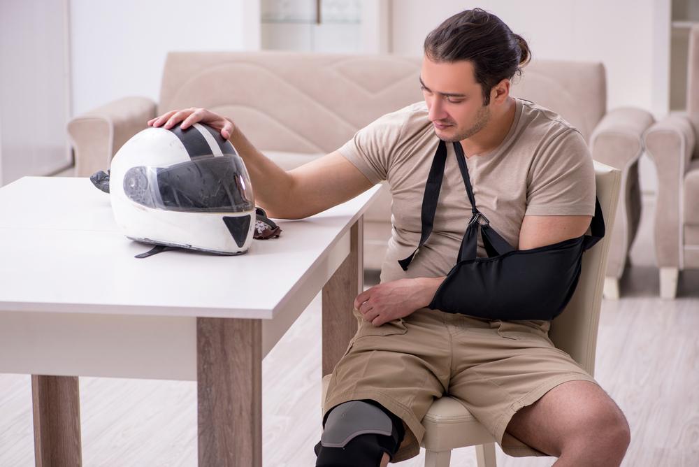 An injured person. Learn what you shouldn’t do after a motorcycle crash.